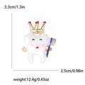 Alloy Enamel Crown Tooth Brooch Pin For Cute Apparel Decoration view 5