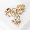 Alloy Camellia Flower Brooch Pin For Coat And Suit Decoration view 3