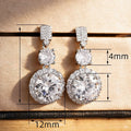 Bold Round Sparkling Earrings For Women, French Hong Kong Style Banquet Luxury Jewelry view 4