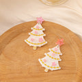 Christmas Tree Acrylic Enamel Star Dangle Drop Earrings For Women Sweet Holiday Party Earrings view 3