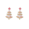 Christmas Tree Acrylic Enamel Star Dangle Drop Earrings For Women Sweet Holiday Party Earrings view 5