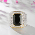 Hip Hop Square Zircon Men's Ring European Vintage Bold Fashion Statement Finger Jewelry view 4