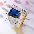 Hip Hop Square Zircon Men's Ring European Vintage Bold Fashion Statement Finger Jewelry view 5