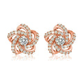 Cross Star Zircon Stud Earrings For Women, Floral Winding Design Elegant Versatile Ear Jewelry view 2
