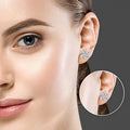 Cross Star Zircon Stud Earrings For Women, Floral Winding Design Elegant Versatile Ear Jewelry view 4