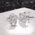Cross Star Zircon Stud Earrings For Women, Floral Winding Design Elegant Versatile Ear Jewelry view 5