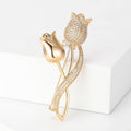 Alloy Zircon Tulip Brooch Pin For Suit And Cheongsam view 2