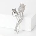 Alloy Zircon Tulip Brooch Pin For Suit And Cheongsam view 4