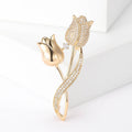 Alloy Zircon Tulip Brooch Pin For Suit And Cheongsam view 6