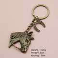 Metal Minimalist Horse Head Keychain Bag Charm Gift view 2