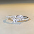Simple Double Water Drop Bypass Open Ring For Women, Classic Cross Stackable Finger Jewelry view 1