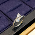 Simple Double Water Drop Bypass Open Ring For Women, Classic Cross Stackable Finger Jewelry view 3