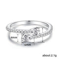 Simple Double Water Drop Bypass Open Ring For Women, Classic Cross Stackable Finger Jewelry view 5