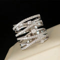 Creative European American Womens Micro Pave Zircon Ring With Sparkling Stones For Fashion Jewelry view 3