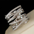 Creative European American Womens Micro Pave Zircon Ring With Sparkling Stones For Fashion Jewelry view 2