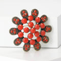 Alloy Turquoise Flower Brooch Pin For Vintage Apparel Accessories view 4