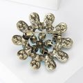 Alloy Turquoise Flower Brooch Pin For Vintage Apparel Accessories view 3