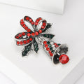 Christmas Alloy Rhinestone Enamel Bell Brooch For Festive Lapel Decoration view 2