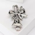 Christmas Alloy Rhinestone Enamel Bell Brooch For Festive Lapel Decoration view 3