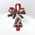 Christmas Alloy Rhinestone Enamel Bell Brooch For Festive Lapel Decoration view 4