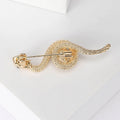 Alloy Gemstone Cobra Brooch Vintage Snake Lapel Pin For Fashion view 3