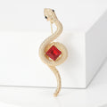 Alloy Gemstone Cobra Brooch Vintage Snake Lapel Pin For Fashion view 4