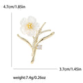 Shell Zircon Flower Brooch For Elegant Women's Clothing Accessories view 5