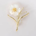 Shell Zircon Flower Brooch For Elegant Women's Clothing Accessories view 4
