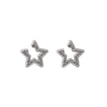 Luxury Sparkling Rhinestone Hollow Five-Point Star Studs, Elegant Versatile Fashion Earrings view 5