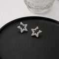 Luxury Sparkling Rhinestone Hollow Five-Point Star Studs, Elegant Versatile Fashion Earrings view 3