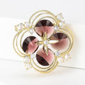 Alloy Crystal Four Leaf Clover Brooch Pin For Sweaters And Suits view 4