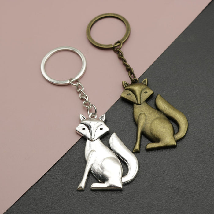 Metal Fox Keychain Bag Charm