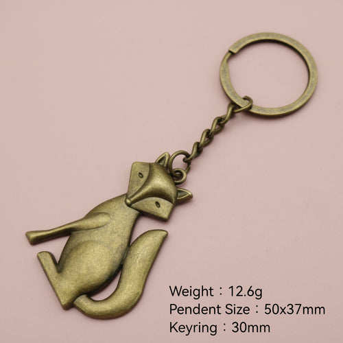 Metal Fox Keychain Bag Charm