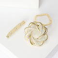 Copper Zircon Micro Pave Flower Brooch For Scarf And Apparel view 4