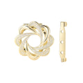 Copper Zircon Micro Pave Flower Brooch For Scarf And Apparel view 5