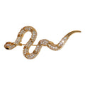 Real Gold Electroplated Zircon Snake Brooch, Light Luxury Animal Pin For Blazer Coat view 5