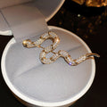 Real Gold Electroplated Zircon Snake Brooch, Light Luxury Animal Pin For Blazer Coat view 4