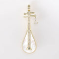 Alloy Mother Of Pearl Pipa Brooch Pin For Suit Decoration view 4
