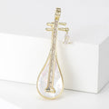 Alloy Mother Of Pearl Pipa Brooch Pin For Suit Decoration view 1