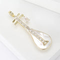 Alloy Mother Of Pearl Pipa Brooch Pin For Suit Decoration view 2