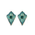 Colorful Zircon Heart Flower Drop Earrings With Silver Posts Korean Light Luxury Sweet Style view 5