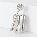 Alloy Cartoon Tooth Mirror Brooch Pin For Dress Decoration view 4