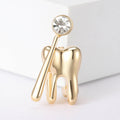 Alloy Cartoon Tooth Mirror Brooch Pin For Dress Decoration view 6