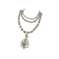 Rhinestone Multi Layer Geometric Teardrop Pendant Necklace For Women European Statement Alloy Choker view 5