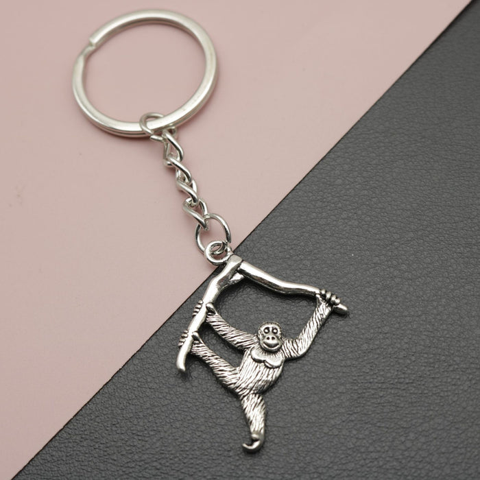 Zinc Alloy Minimal Gorilla Keychain Bag Charm Key Ring