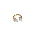 Minimalist Faux Pearl Open Ring With Crinkle Geometric Circle Design For Women view 5