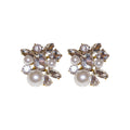 Alloy Rhinestone Oval Teardrop Pearl Stud Earrings Korean Chic Light Luxury Jewelry view 5