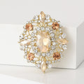 Alloy Oval Rhinestone Brooch Pin For Shawls Coats And Jackets view 2