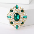 Alloy Oval Rhinestone Brooch Pin For Shawls Coats And Jackets view 8
