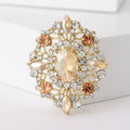 Alloy Oval Rhinestone Brooch Pin For Shawls Coats And Jackets view 9